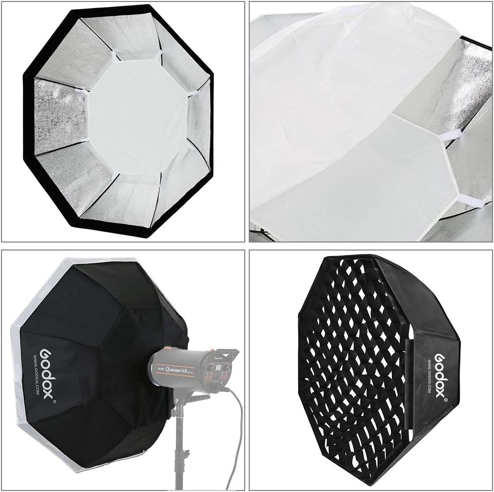 GODOX Grille Softbox 95cm Boîte à Lumière Octogonale Photographie Lumière avec Bowens Mount pour Portrait Produit Photographie Studio Flash Speedlight