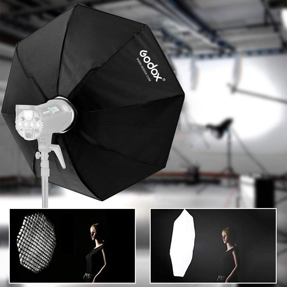 GODOX Grille Softbox 120cm Boîte à Lumière Octogonale Photographie Lumière avec Bowens Mount pour Portrait Produit Photographie Studio Flash Speedlight