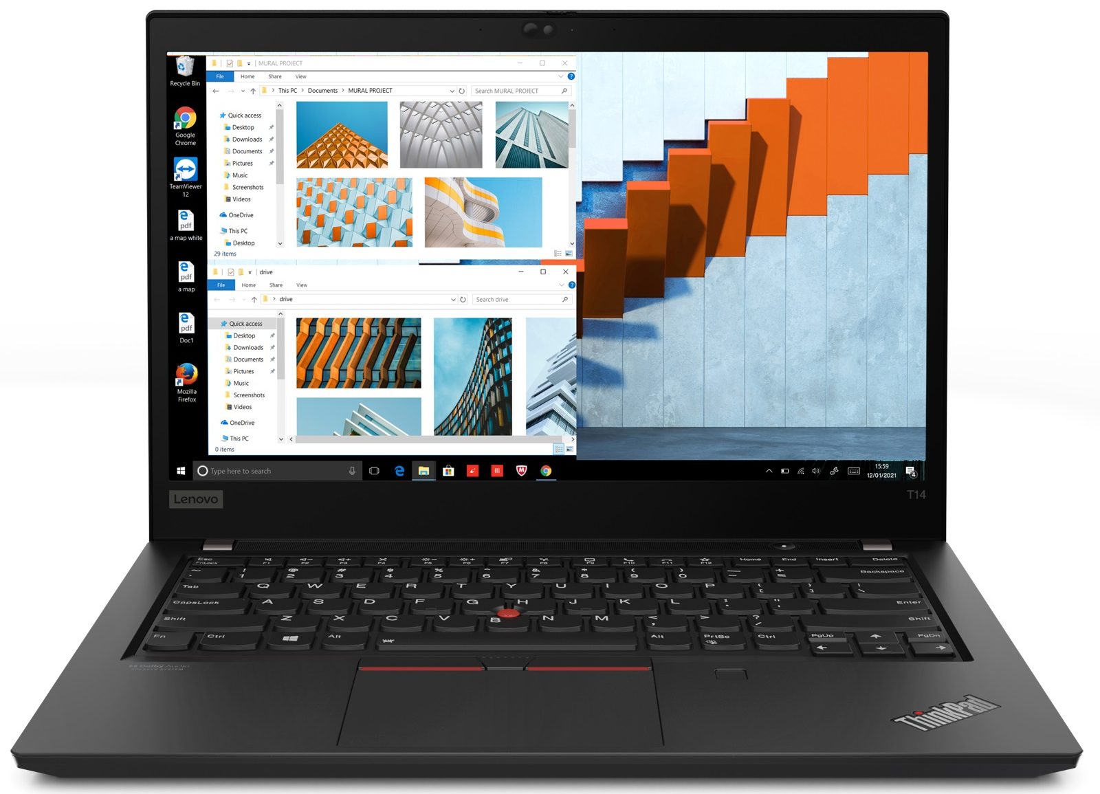 Rysen 5 Pro Lenovo ThinkPad T14 Gen 2 de 11ᵉ génération Processeur 2.3 Ghz – 12 CPU Disque SSD 512 Go RAM 32 Go Écran 14 pouces tactile Clavier rétro-éclairé Carte graphique 8 Go dédiée Radeon